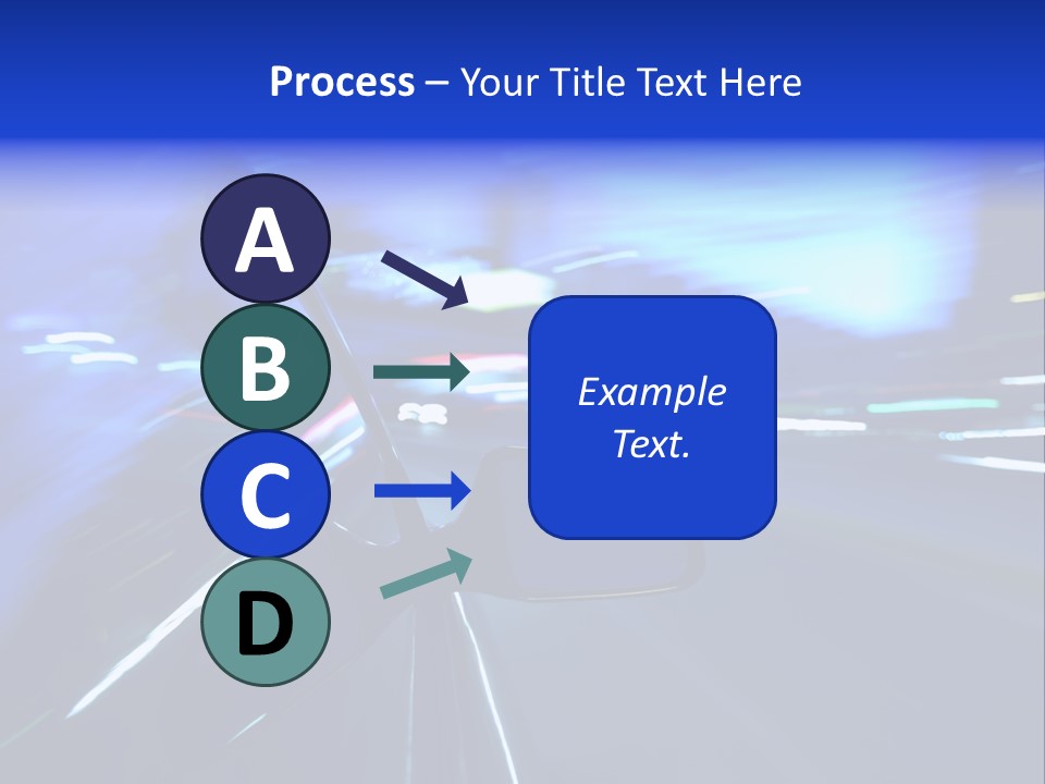 A Car Driving Down A City Street At Night PowerPoint Template