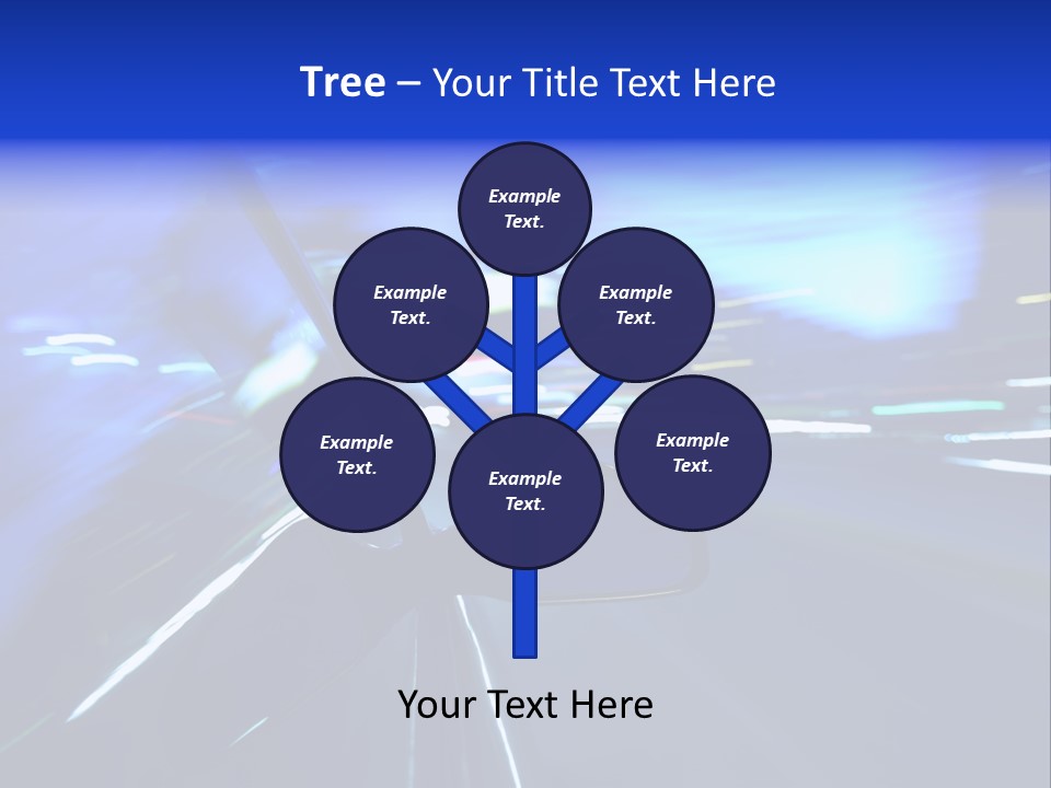 A Car Driving Down A City Street At Night PowerPoint Template