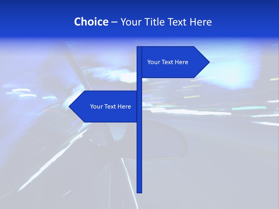 A Car Driving Down A City Street At Night PowerPoint Template