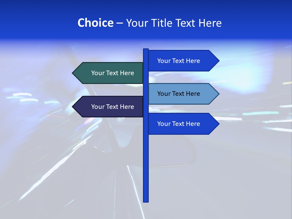 A Car Driving Down A City Street At Night PowerPoint Template