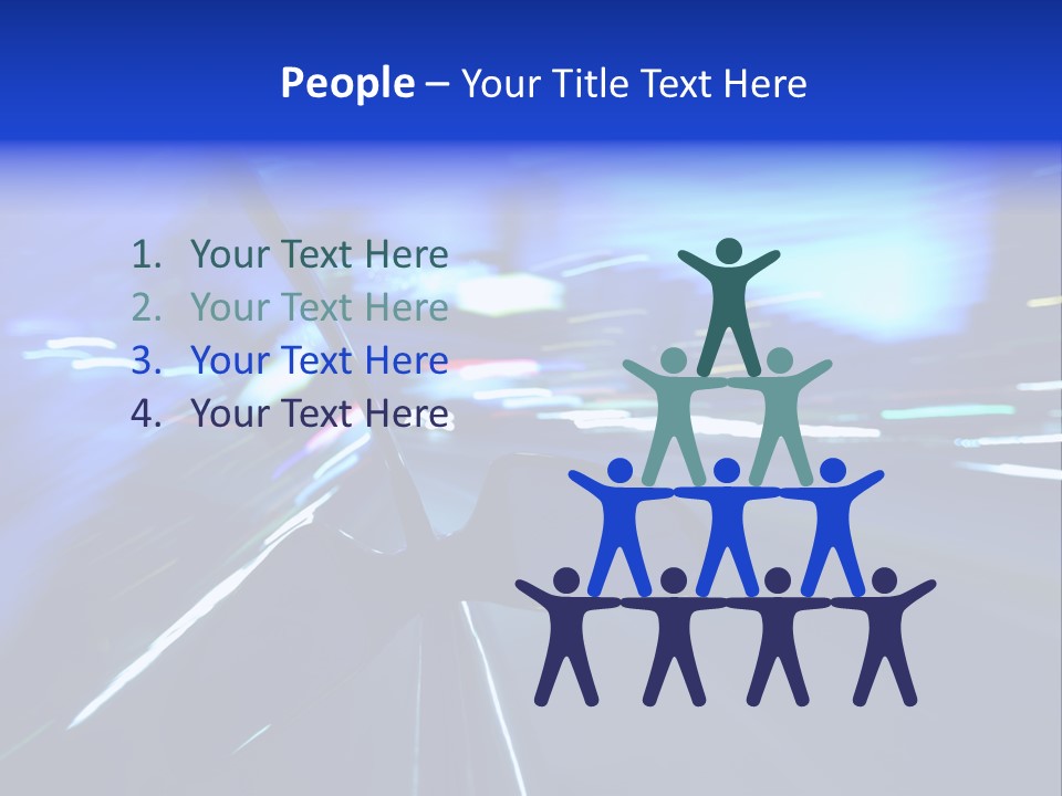 A Car Driving Down A City Street At Night PowerPoint Template