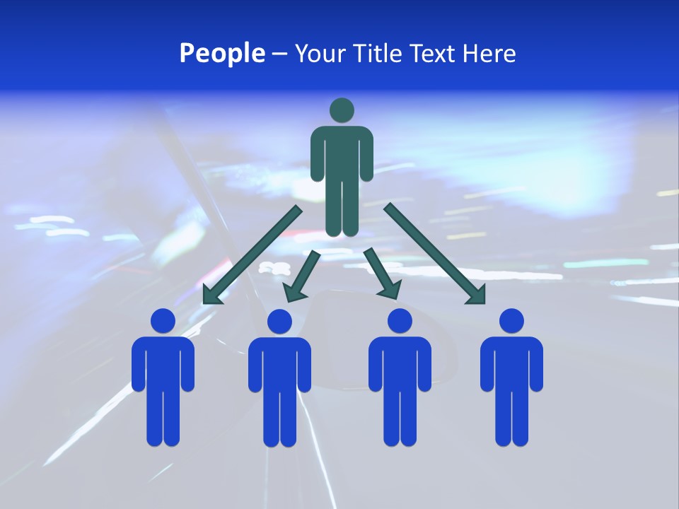 A Car Driving Down A City Street At Night PowerPoint Template