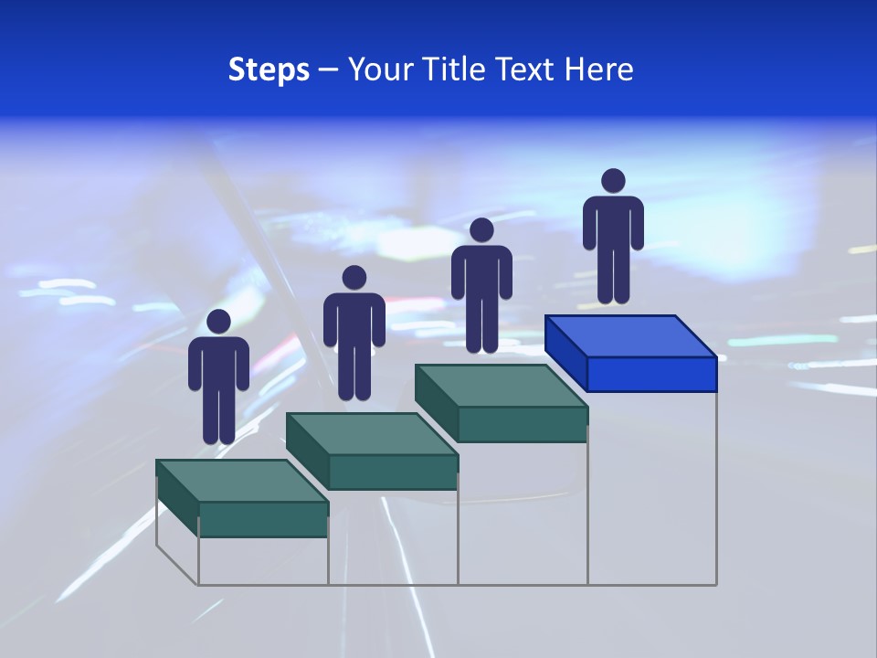 A Car Driving Down A City Street At Night PowerPoint Template