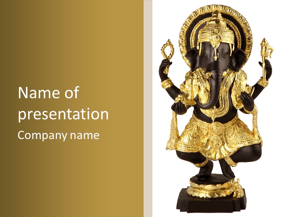 Asia Buddha Statue PowerPoint Template