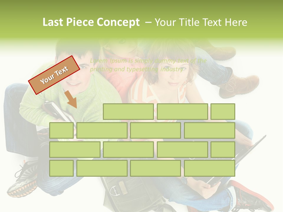 A Group Of People Sitting Next To Each Other With A Laptop PowerPoint Template