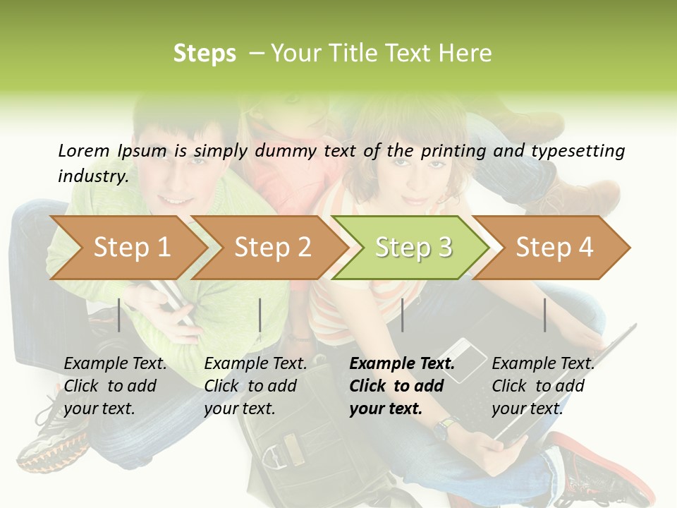 A Group Of People Sitting Next To Each Other With A Laptop PowerPoint Template