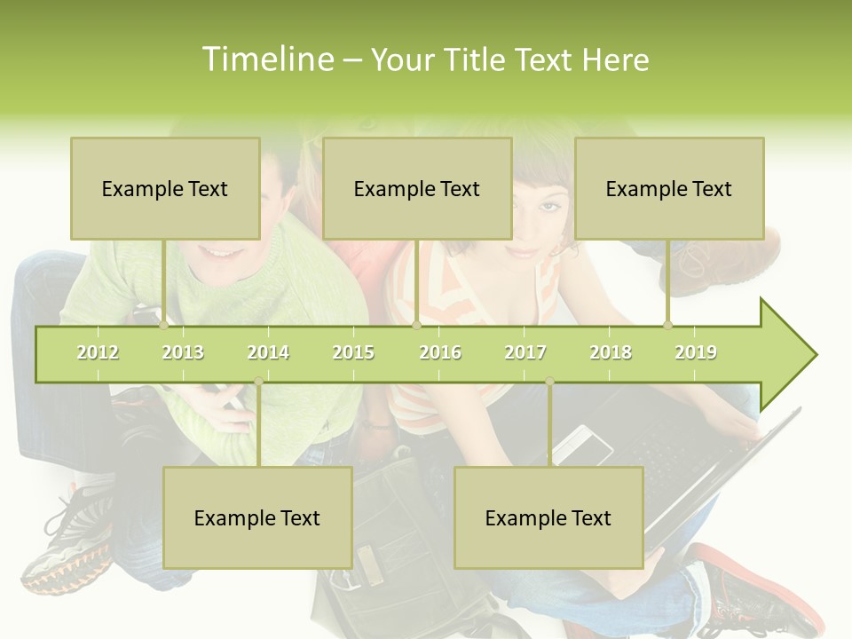 A Group Of People Sitting Next To Each Other With A Laptop PowerPoint Template