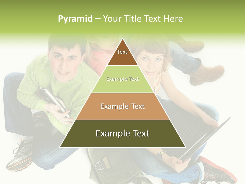 A Group Of People Sitting Next To Each Other With A Laptop PowerPoint Template