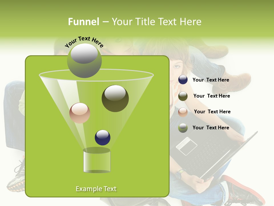 A Group Of People Sitting Next To Each Other With A Laptop PowerPoint Template