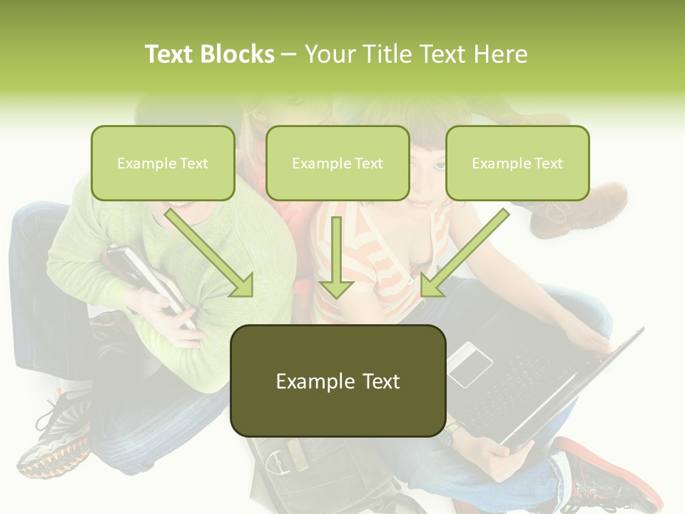A Group Of People Sitting Next To Each Other With A Laptop PowerPoint Template
