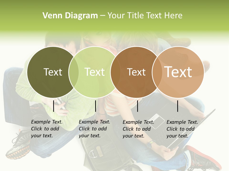 A Group Of People Sitting Next To Each Other With A Laptop PowerPoint Template