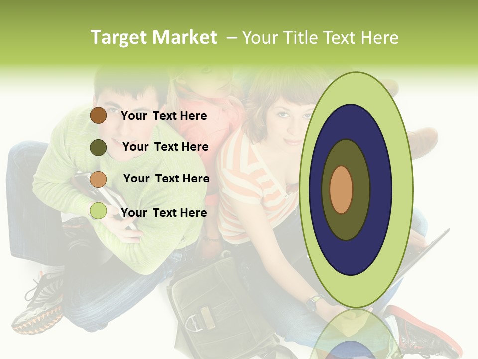 A Group Of People Sitting Next To Each Other With A Laptop PowerPoint Template