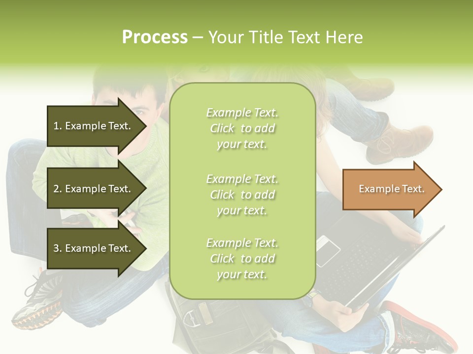 A Group Of People Sitting Next To Each Other With A Laptop PowerPoint Template