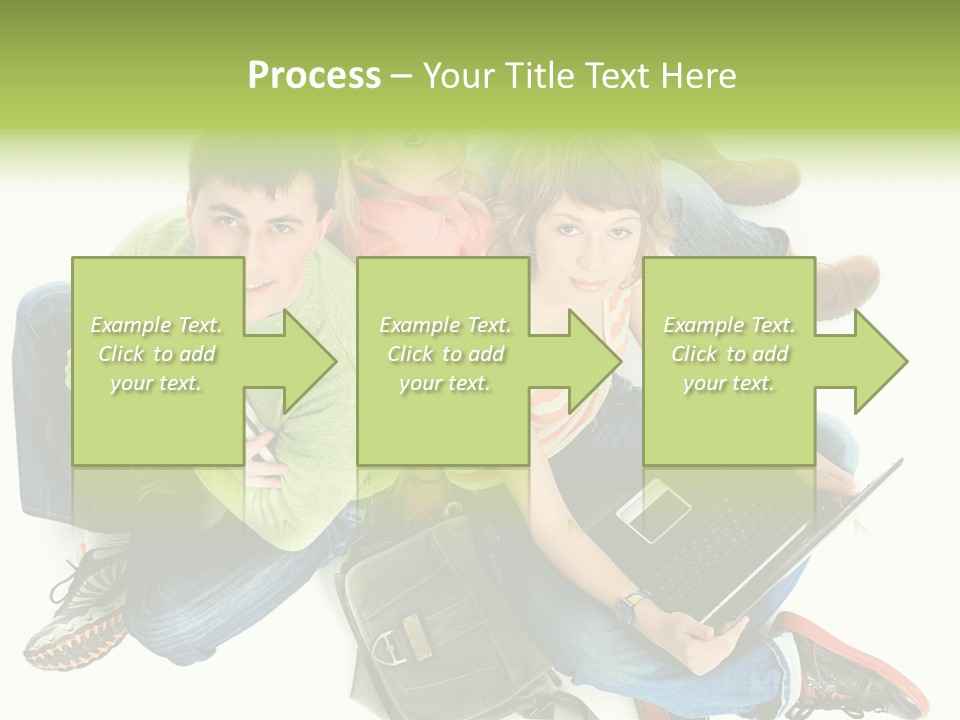 A Group Of People Sitting Next To Each Other With A Laptop PowerPoint Template