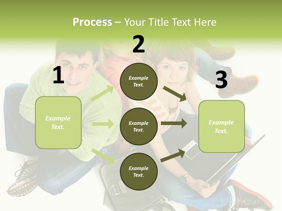 A Group Of People Sitting Next To Each Other With A Laptop PowerPoint Template