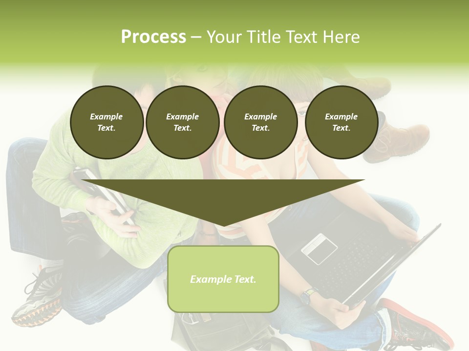 A Group Of People Sitting Next To Each Other With A Laptop PowerPoint Template