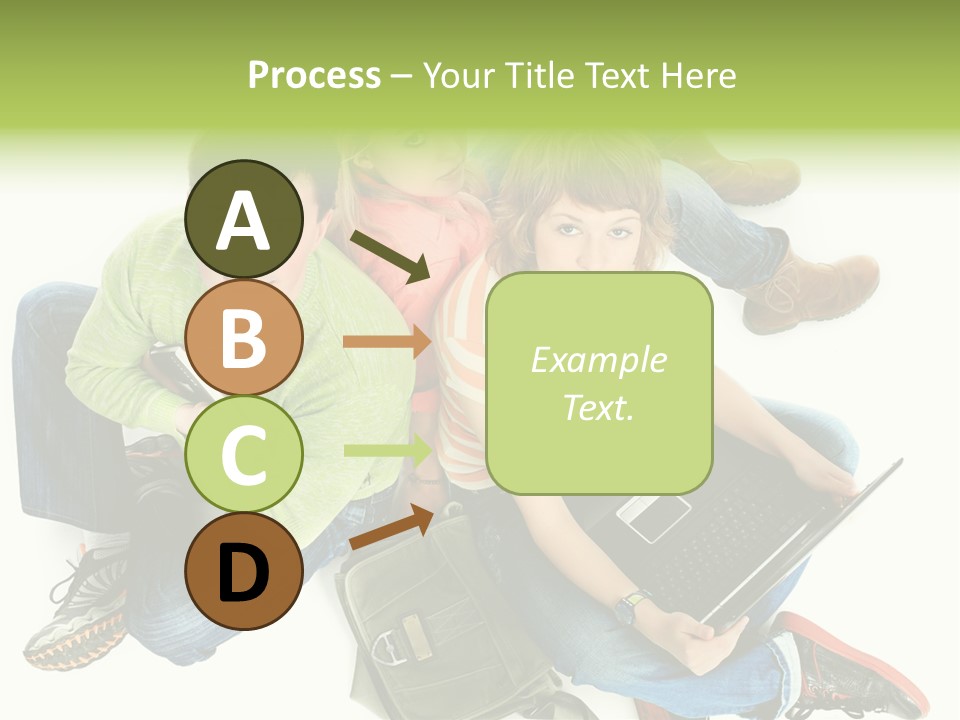 A Group Of People Sitting Next To Each Other With A Laptop PowerPoint Template