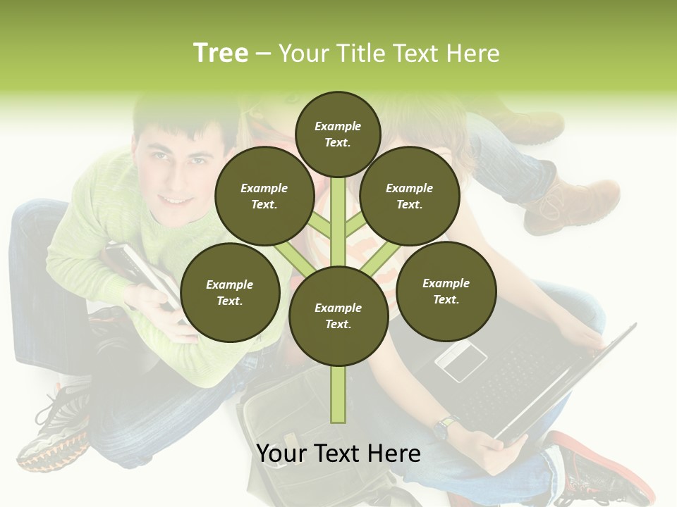 A Group Of People Sitting Next To Each Other With A Laptop PowerPoint Template