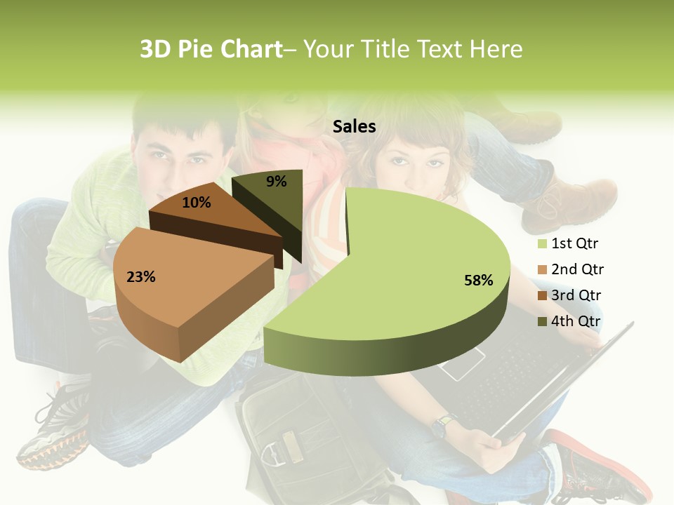 A Group Of People Sitting Next To Each Other With A Laptop PowerPoint Template