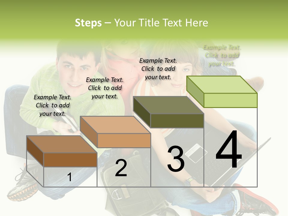 A Group Of People Sitting Next To Each Other With A Laptop PowerPoint Template