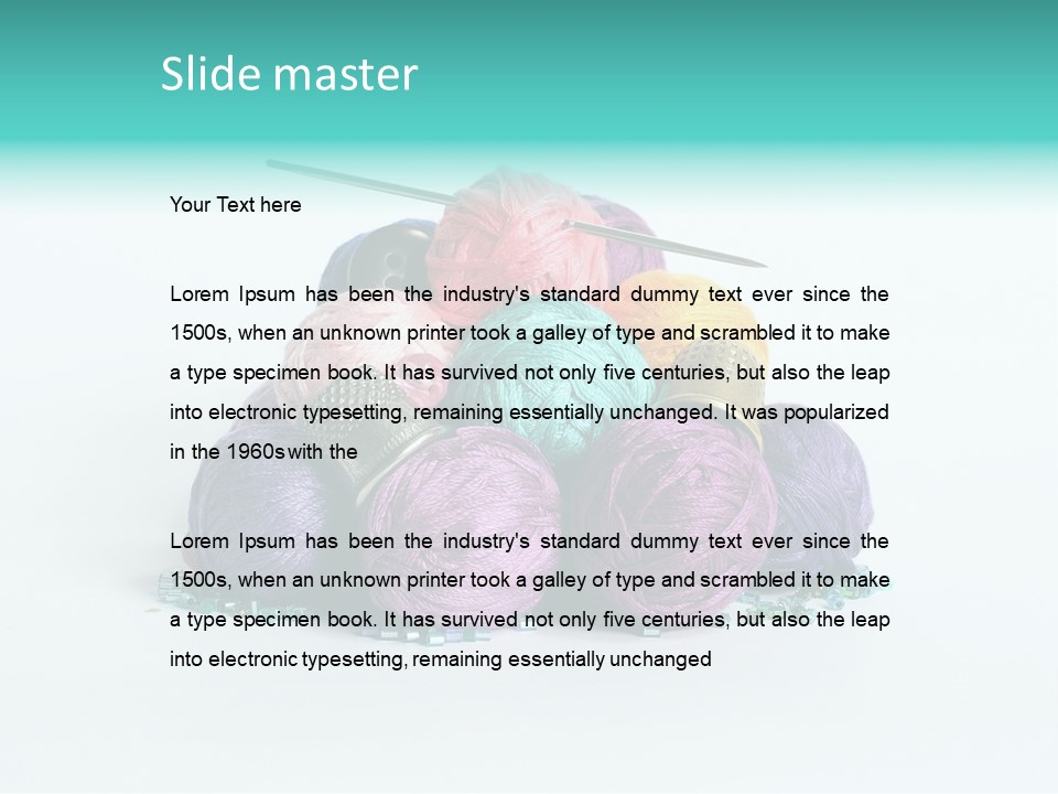 Knit Variegated Ball PowerPoint Template