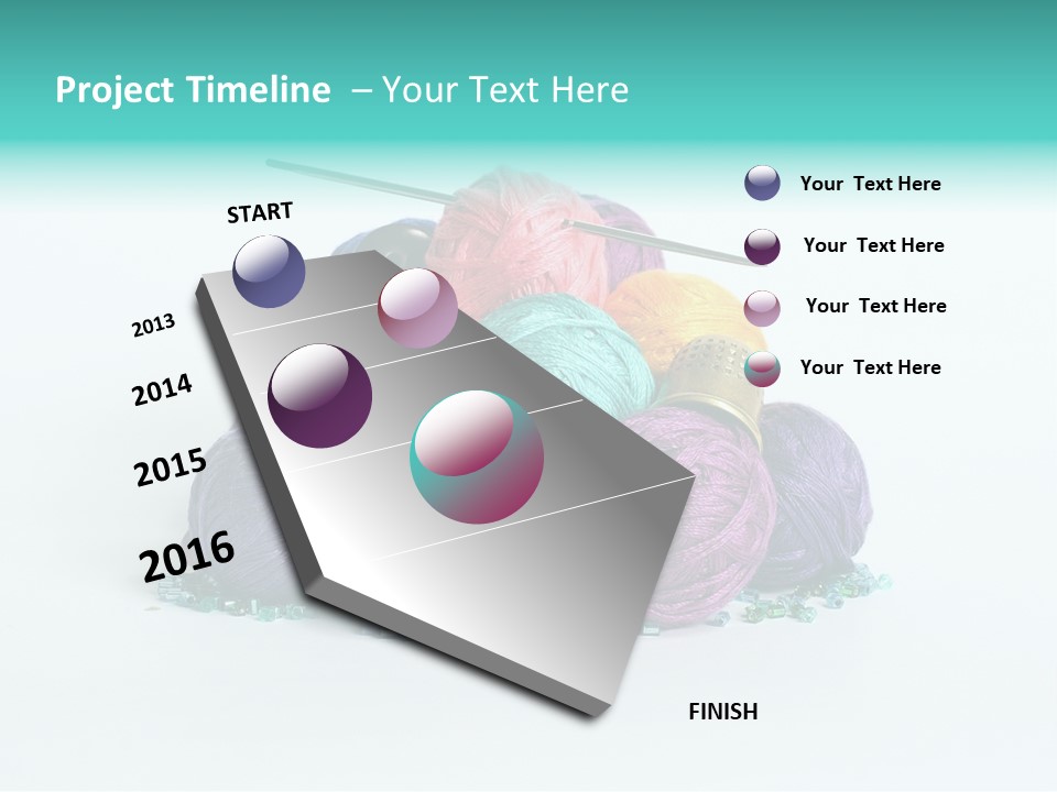 Knit Variegated Ball PowerPoint Template