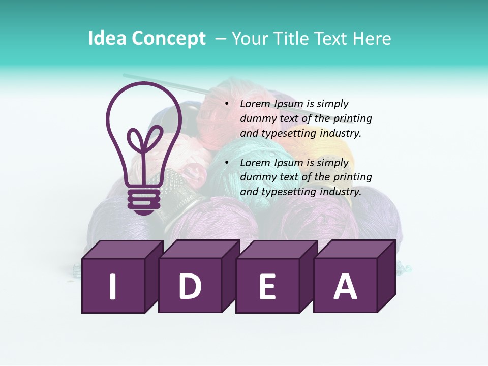 Knit Variegated Ball PowerPoint Template