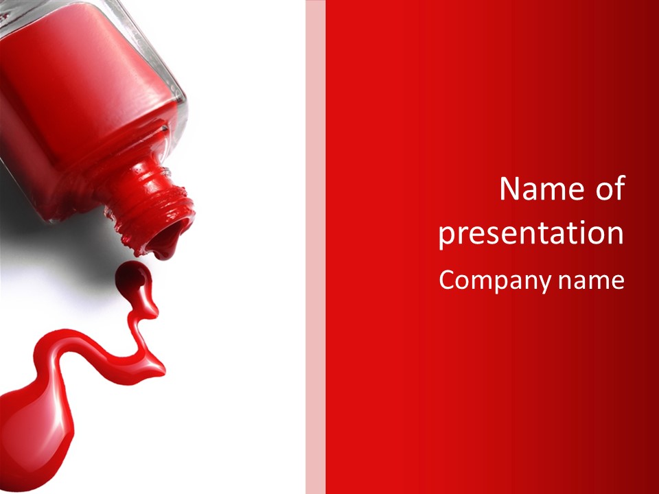 Closeup Drop Cosmetics PowerPoint Template