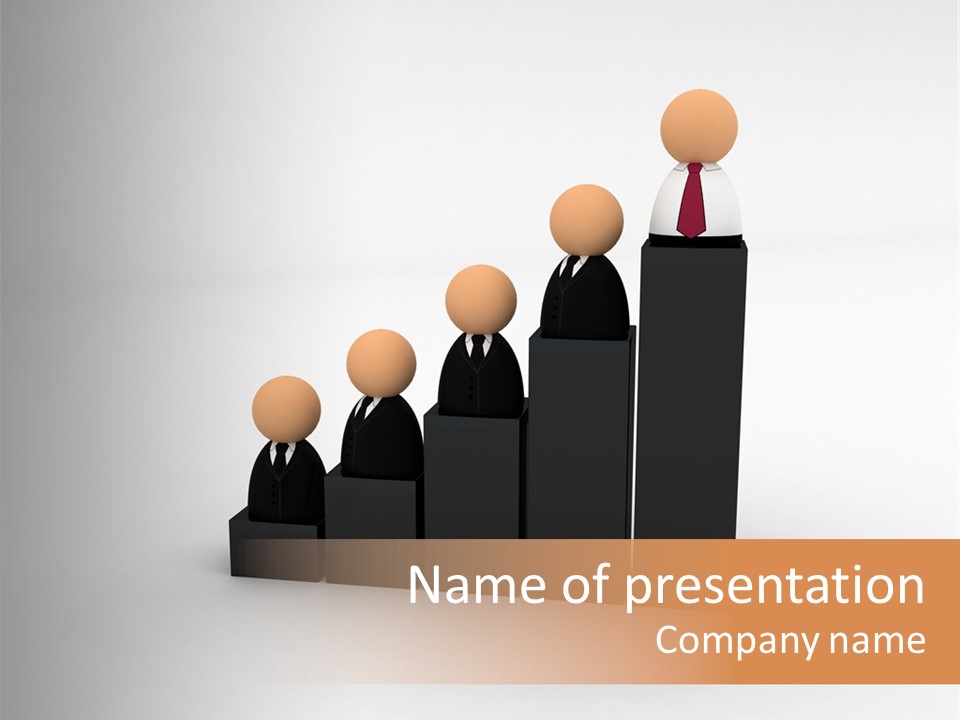 A Group Of People Standing On Top Of A Bar Chart PowerPoint Template