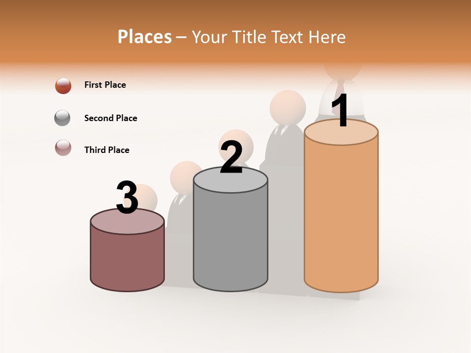 A Group Of People Standing On Top Of A Bar Chart PowerPoint Template