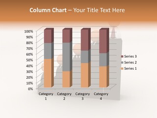 A Group Of People Standing On Top Of A Bar Chart PowerPoint Template