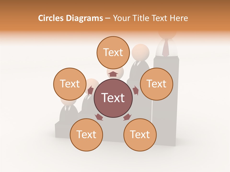 A Group Of People Standing On Top Of A Bar Chart PowerPoint Template