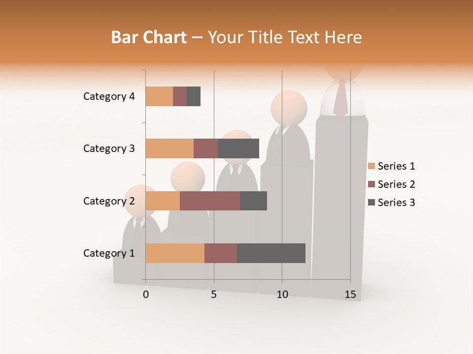 A Group Of People Standing On Top Of A Bar Chart PowerPoint Template
