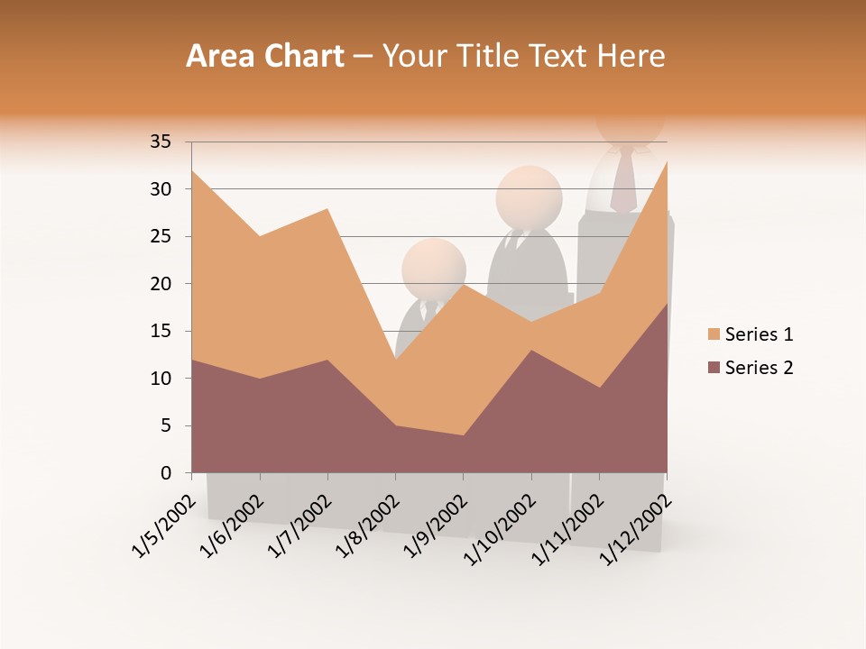 A Group Of People Standing On Top Of A Bar Chart PowerPoint Template