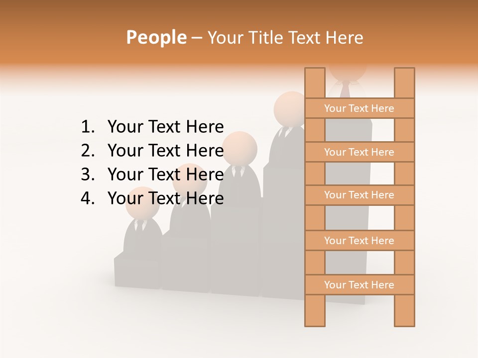 A Group Of People Standing On Top Of A Bar Chart PowerPoint Template