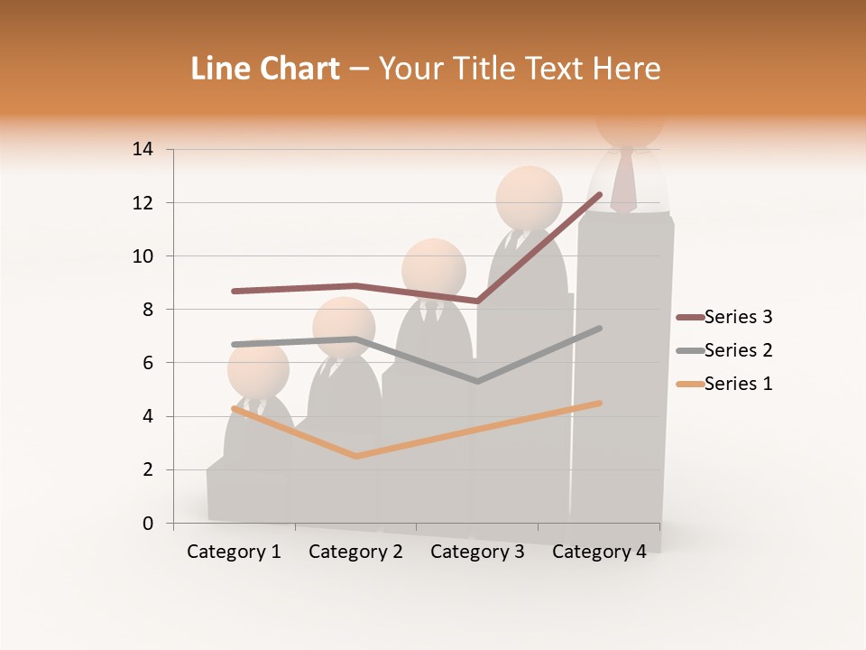 A Group Of People Standing On Top Of A Bar Chart PowerPoint Template