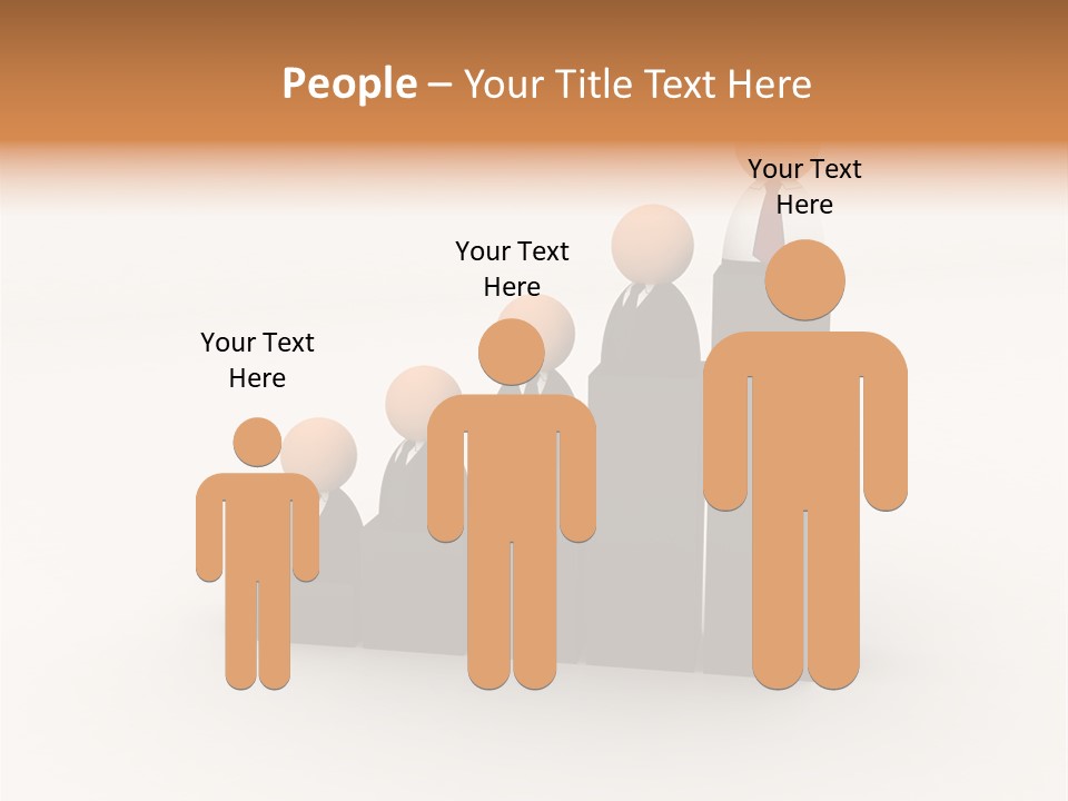 A Group Of People Standing On Top Of A Bar Chart PowerPoint Template