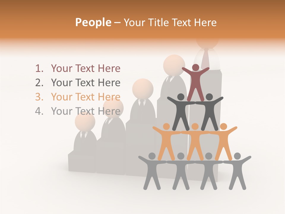 A Group Of People Standing On Top Of A Bar Chart PowerPoint Template