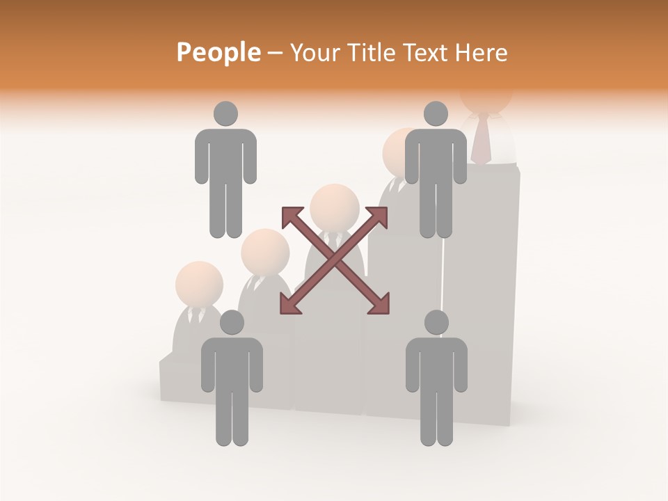 A Group Of People Standing On Top Of A Bar Chart PowerPoint Template