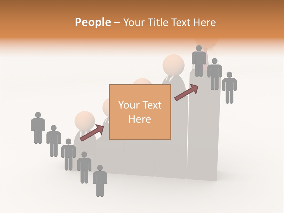 A Group Of People Standing On Top Of A Bar Chart PowerPoint Template