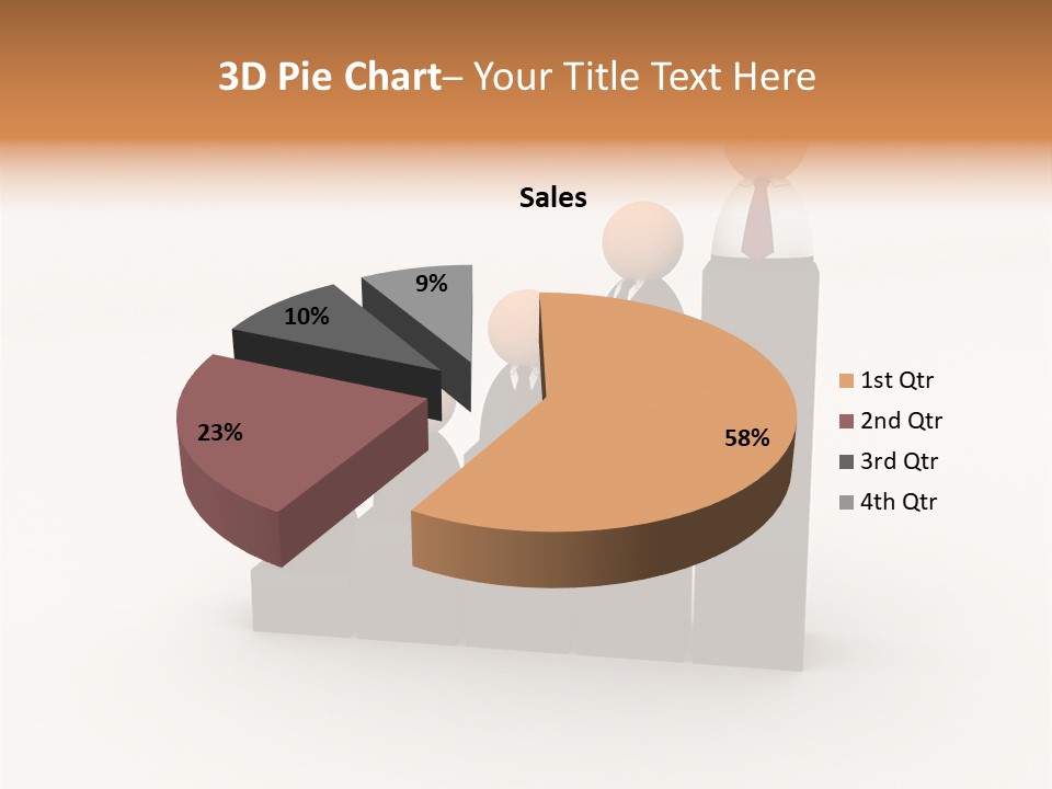 A Group Of People Standing On Top Of A Bar Chart PowerPoint Template
