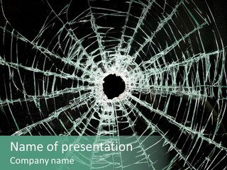 Shatter Window Hole PowerPoint Template