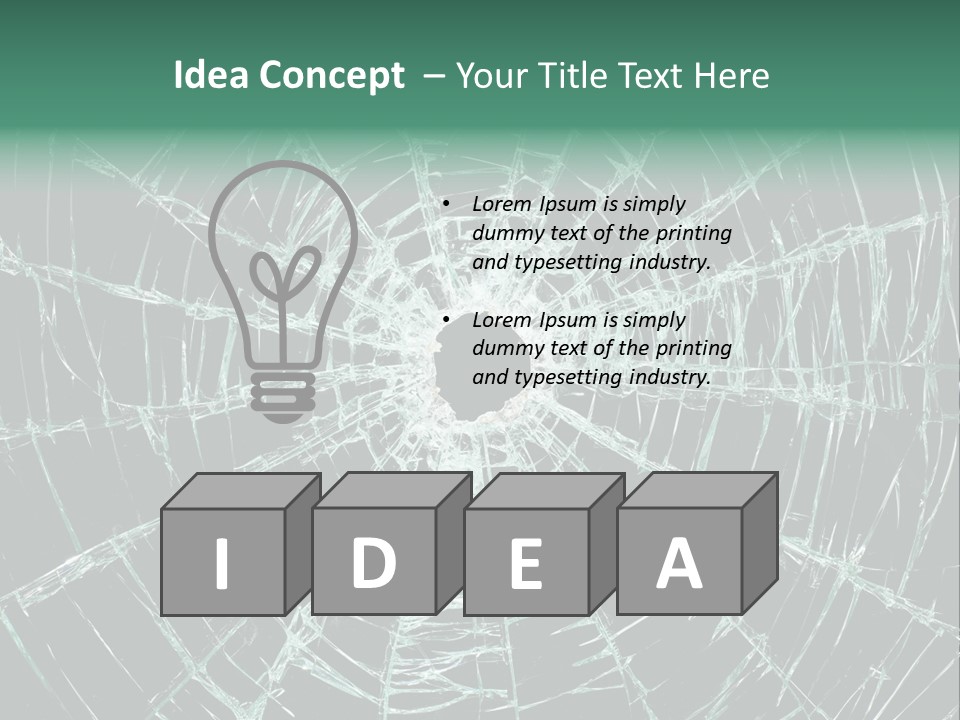 Shatter Window Hole PowerPoint Template