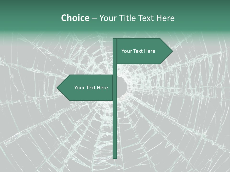Shatter Window Hole PowerPoint Template