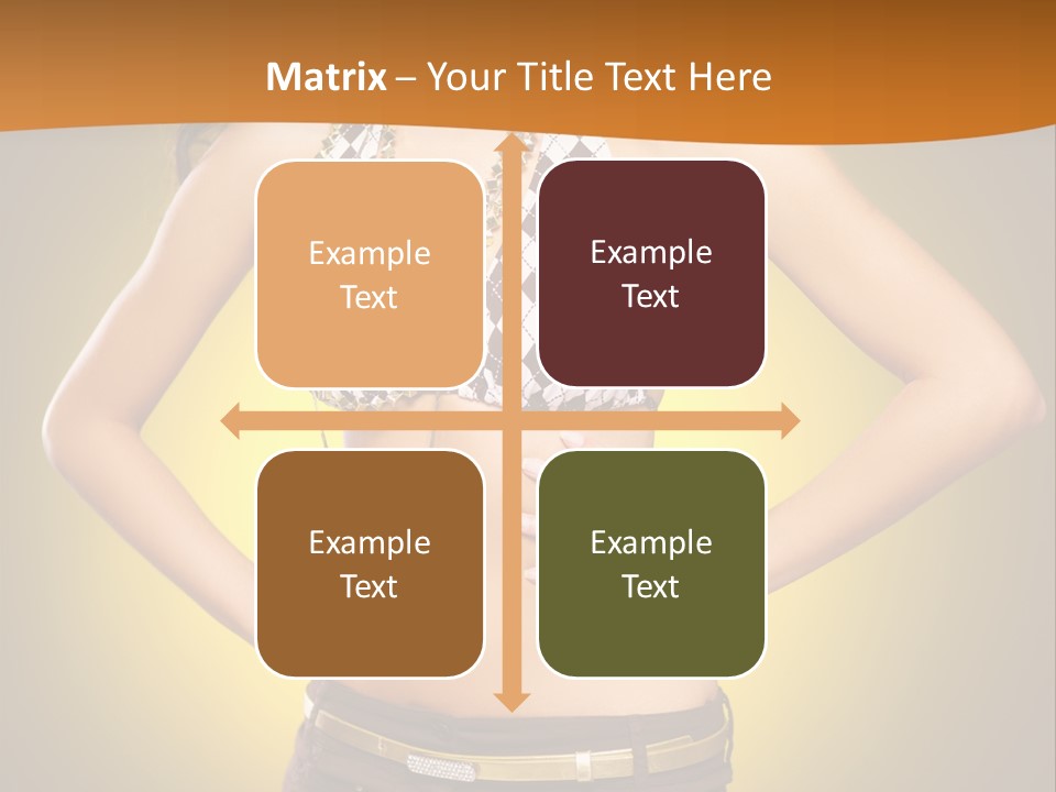 A Woman In A Bikini Top And Shorts Posing For A Picture PowerPoint Template