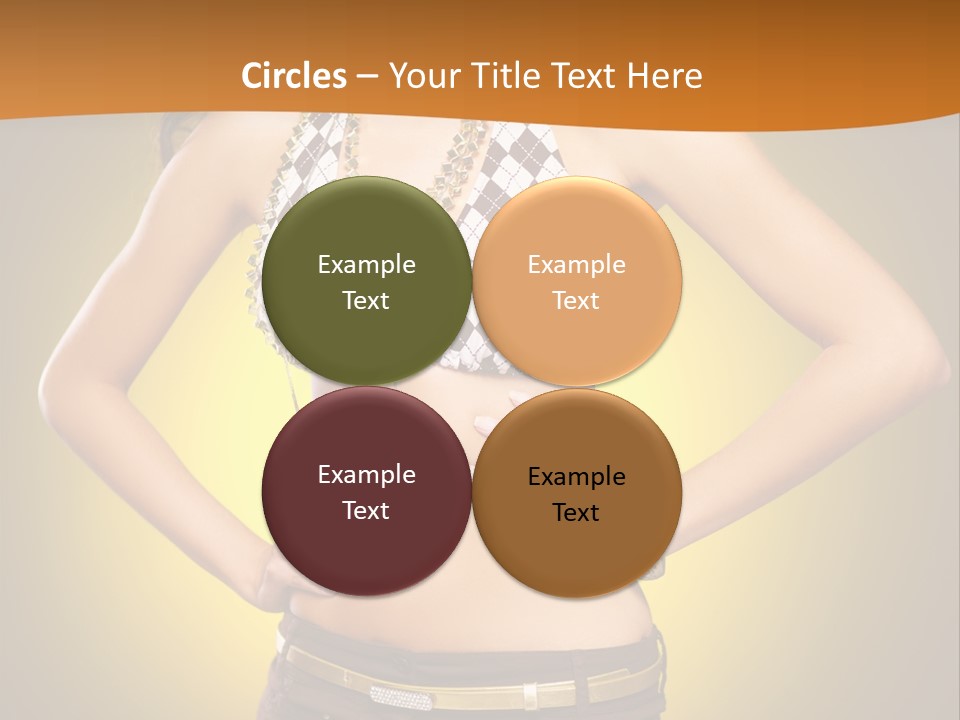 A Woman In A Bikini Top And Shorts Posing For A Picture PowerPoint Template