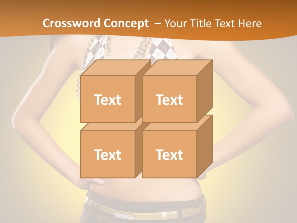 A Woman In A Bikini Top And Shorts Posing For A Picture PowerPoint Template