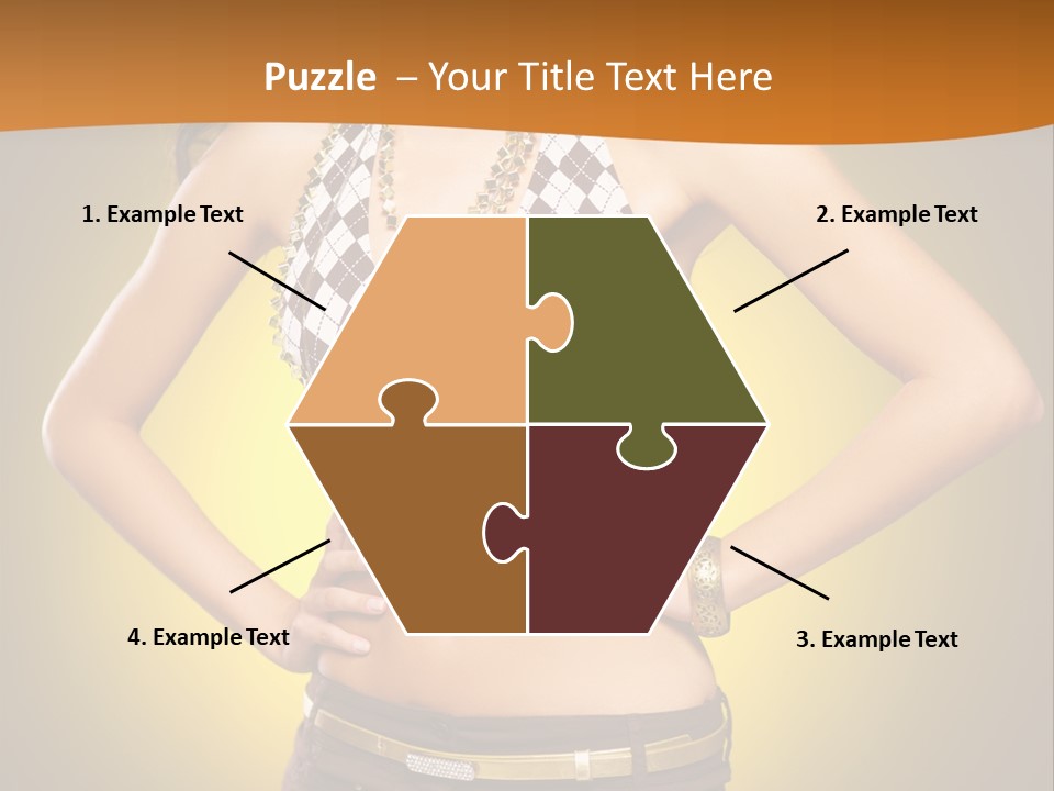 A Woman In A Bikini Top And Shorts Posing For A Picture PowerPoint Template