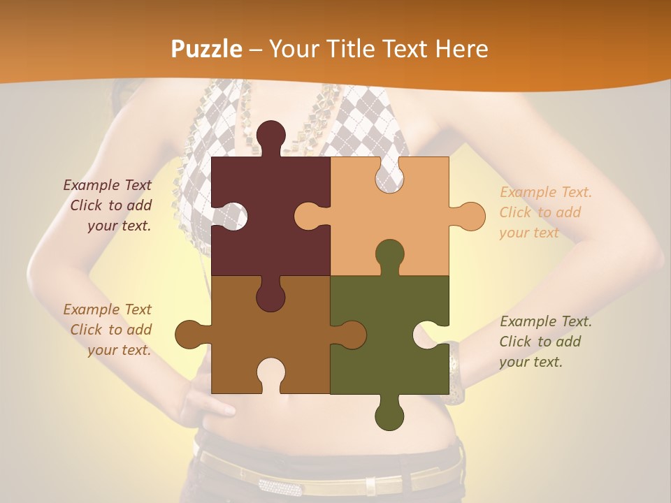 A Woman In A Bikini Top And Shorts Posing For A Picture PowerPoint Template