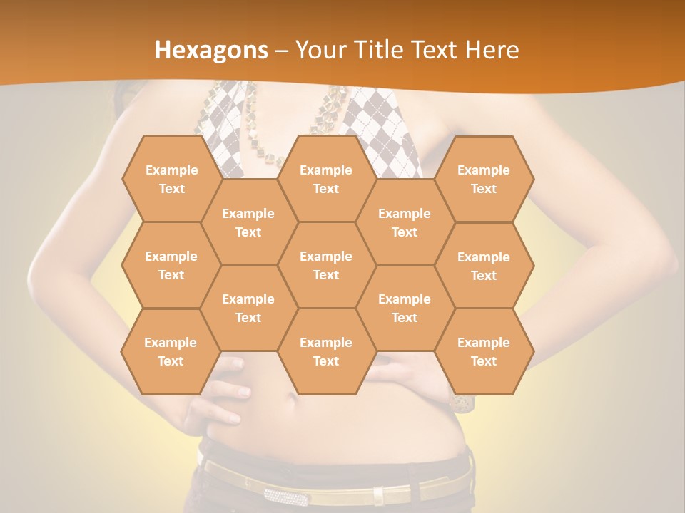 A Woman In A Bikini Top And Shorts Posing For A Picture PowerPoint Template